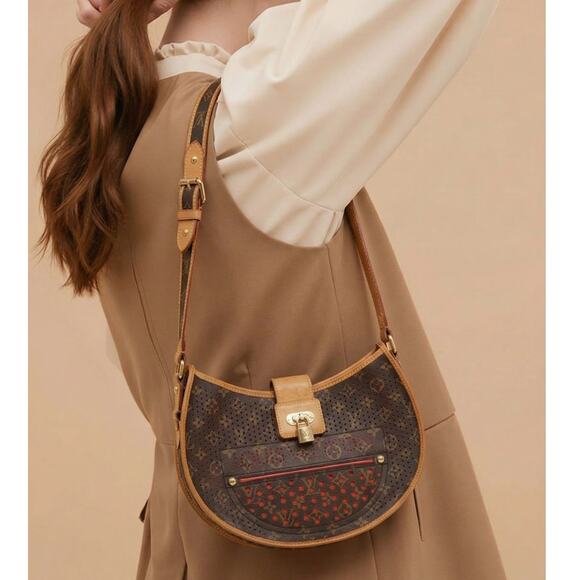 Louis Vuitton Handbags - Authentic Louis Vuitton Monogram Perfo Demi-Lune in Orange Bag
